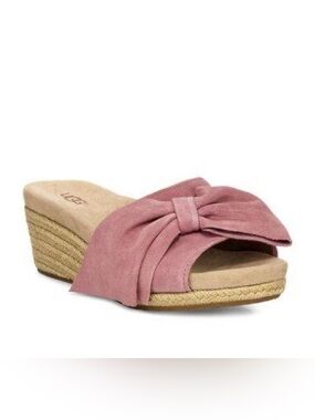UGG Trina Wedge Pink Bow Wedge Sandals
